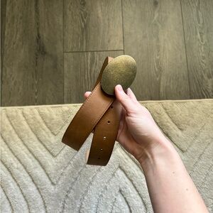 Western brass plate belt